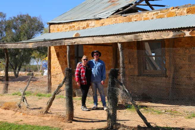 Chris and Sharon at the original Birdsville Hotel