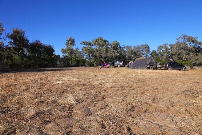 Camping on Thomson River near Stonehenge