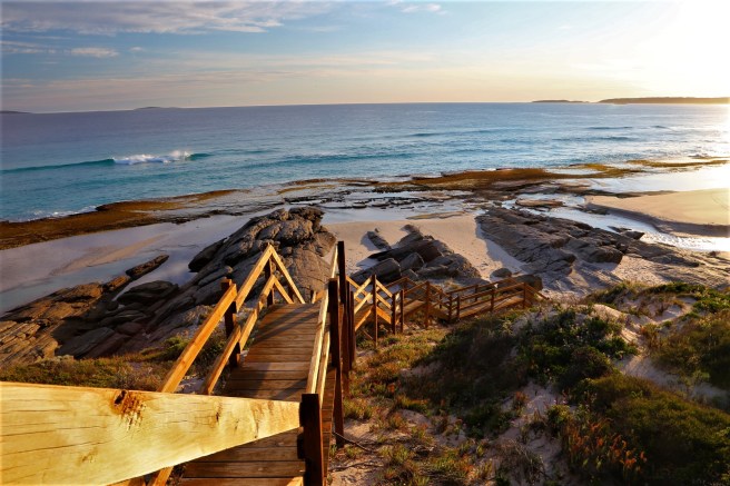 Steps down to beach - Great Ocean Drive, Esperance, Western Australia