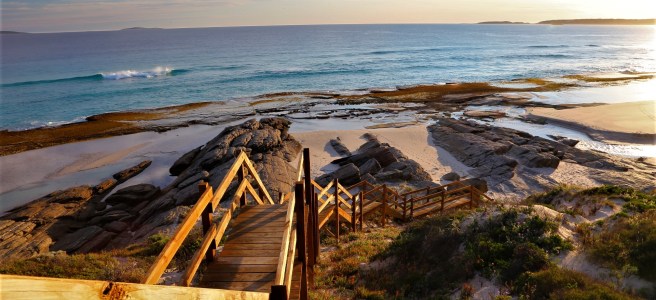 Steps down to beach - Great Ocean Drive, Esperance, Western Australia