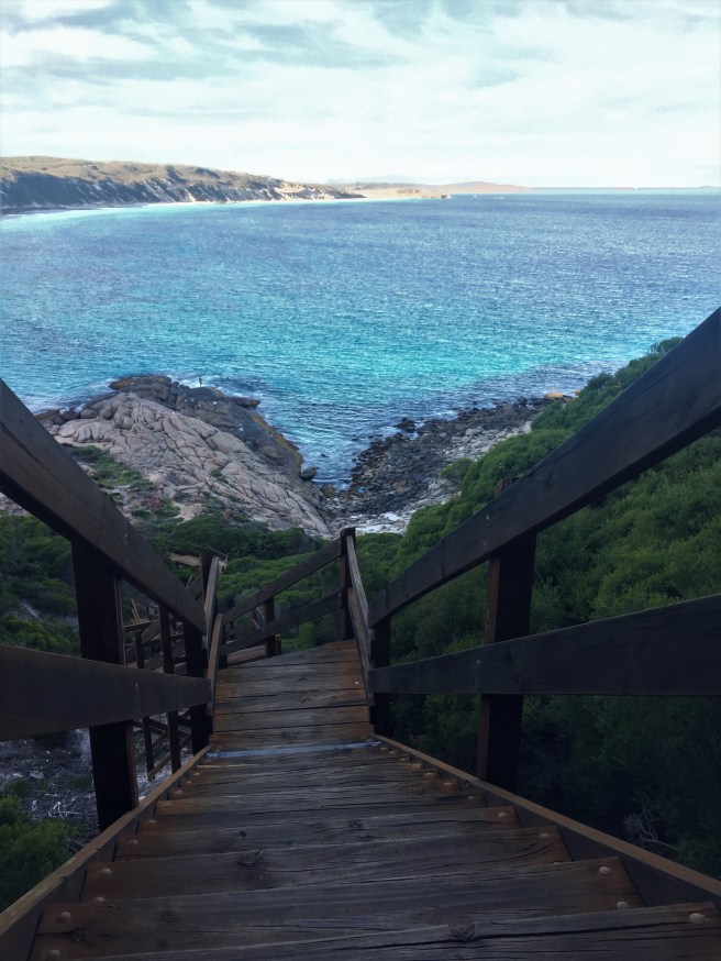 Steps down to beach - Great Ocean Drive, Esperance, Western Australia