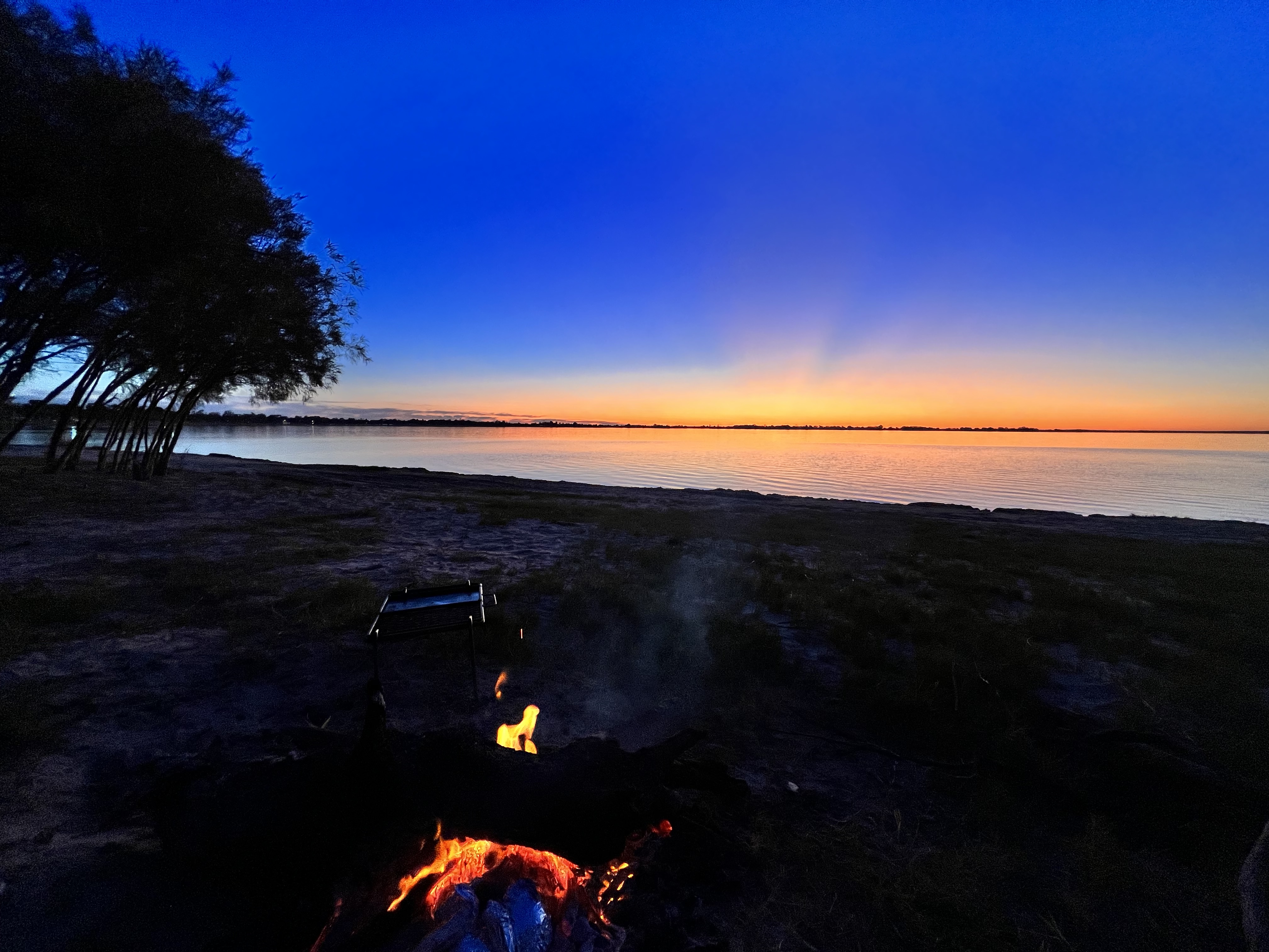 Campfire at Sunset on Lake Bonney - Barmera