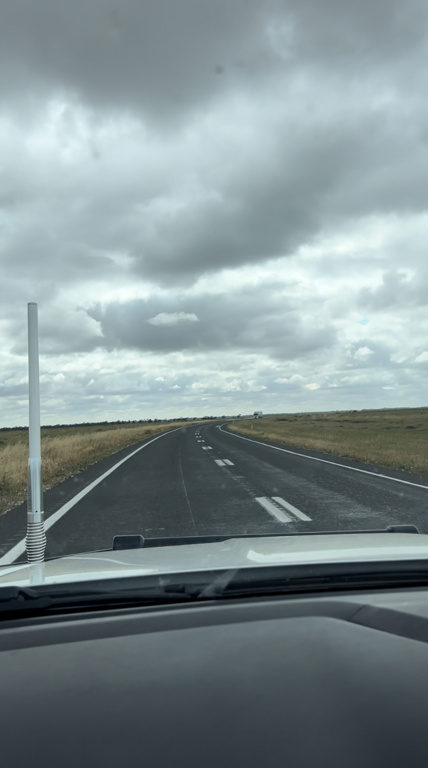 Flat treeless plain of Sturt Highway Hay Plain