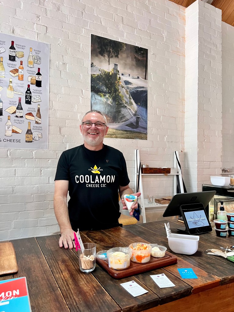 Peter English, coolamon Cheese with Brie cheese and cheese dips