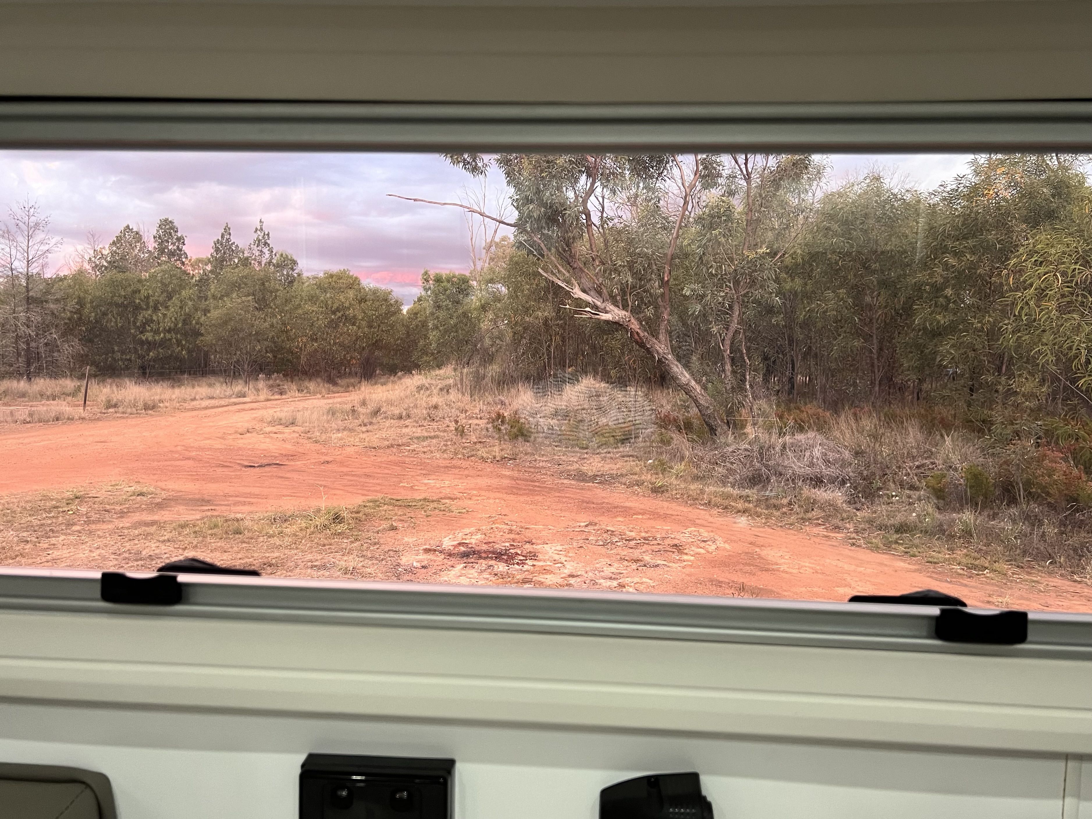 Sunset, looking out window